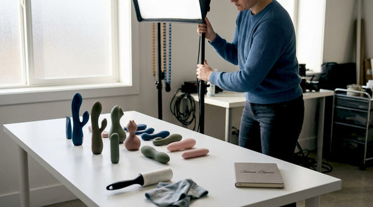 Sex toys arranged for product studio photography