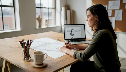 Designer sketching elegant product in sunlit studio