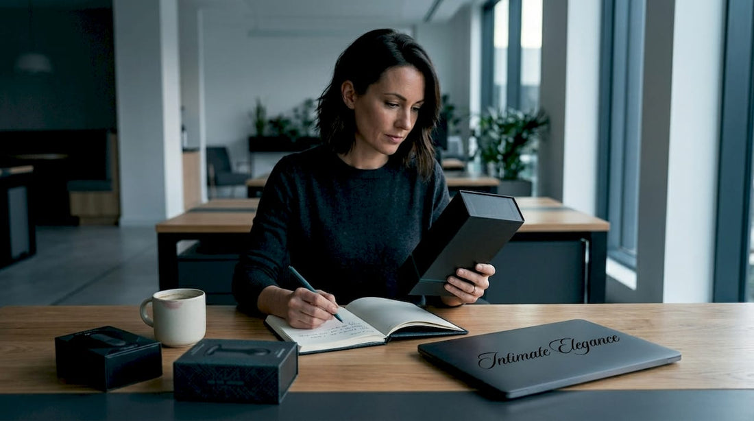 Reviewer examines premium product packaging