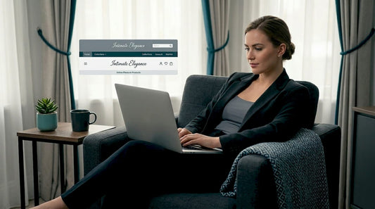 Woman shopping privately online on laptop