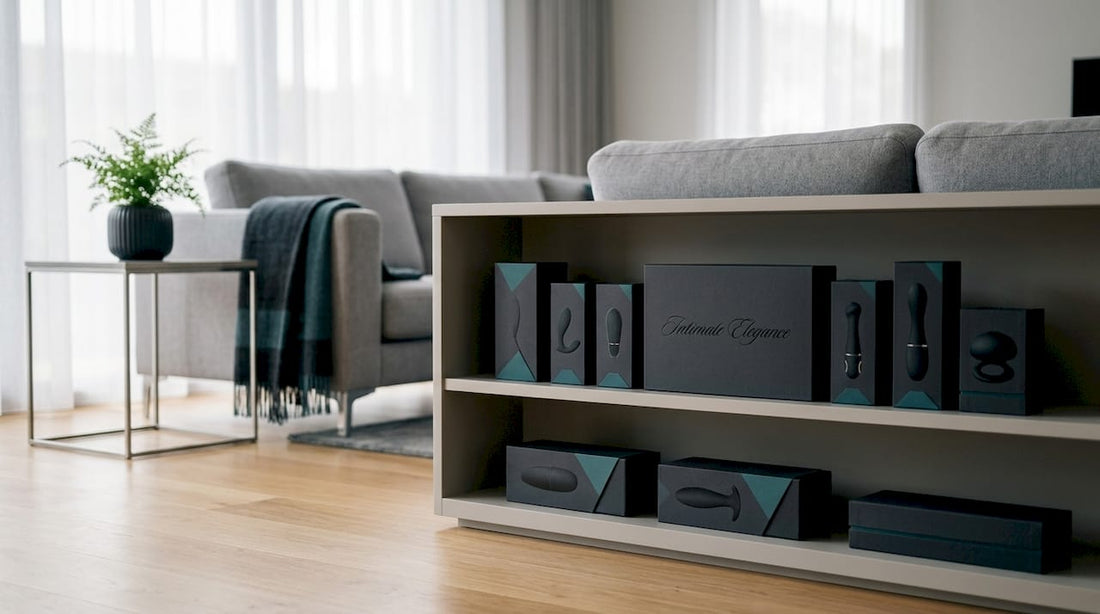 Minimalist display of quality pleasure products in living room