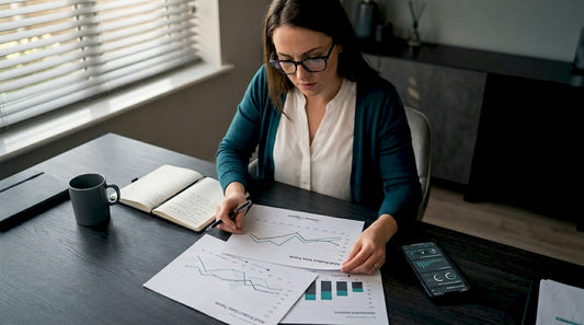 Marketing analyst reviewing adult product market trends