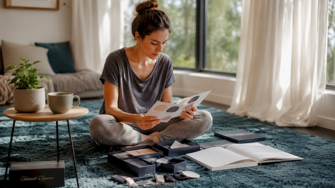 Woman reviewing body-safe intimate product materials