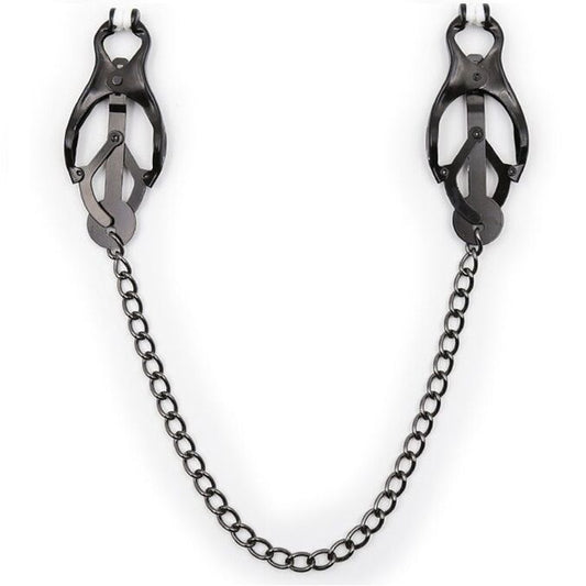 OHMAMA FETISH - JAPANISCHE BRUSTWARZENKLEMMEN MIT SCHWARZER KETTE
