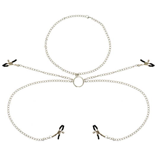 OHMAMA FETISH 4 BRUSTWARZENKLEMMEN MIT KETTE