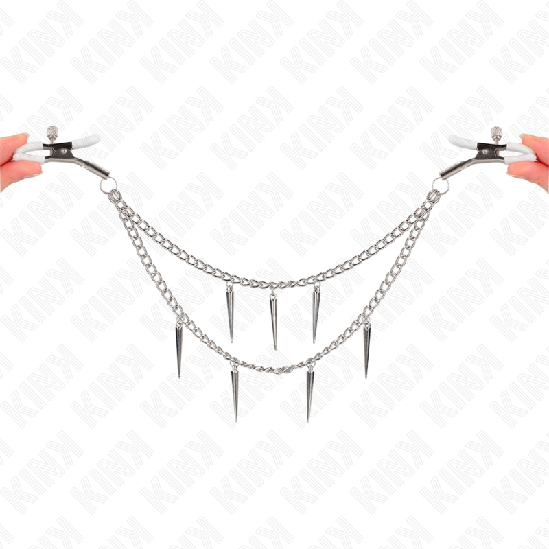 KINK - Nippelklemmen mit Stachelketten, 30 cm