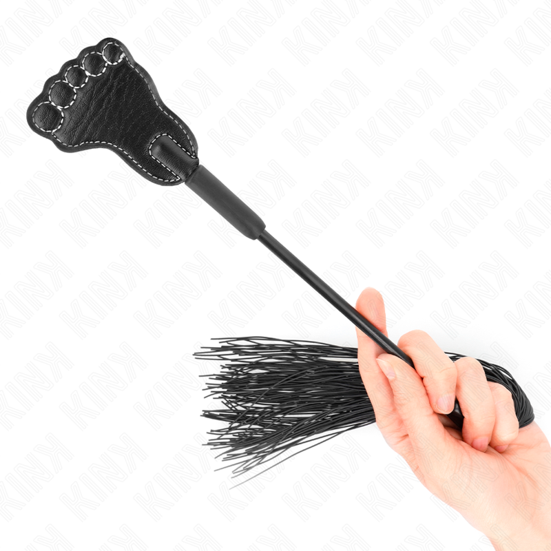 KINK - Fußförmiges Paddel mit Quastenpeitsche 31 cm