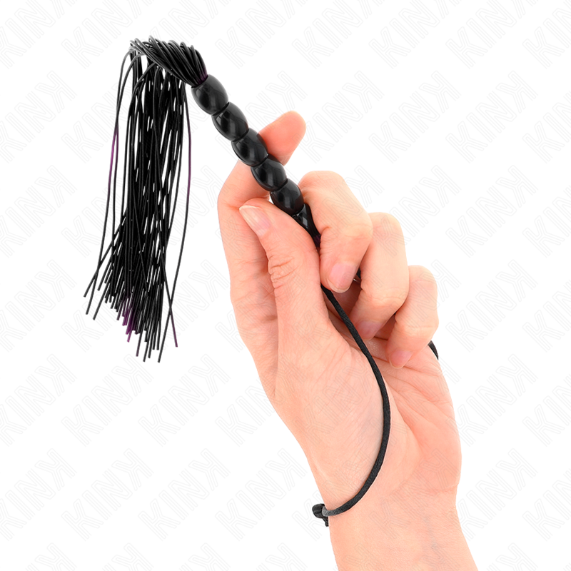 KINK - MINI SILIKONOWY PATRZ Z 6 CZARNYMI KORALIKAMI 26 CM
