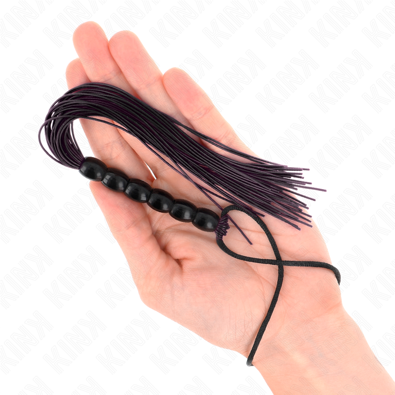 KINK - MINI SILIKONOWY PATRZ Z 6 CZARNYMI KORALIKAMI 26 CM