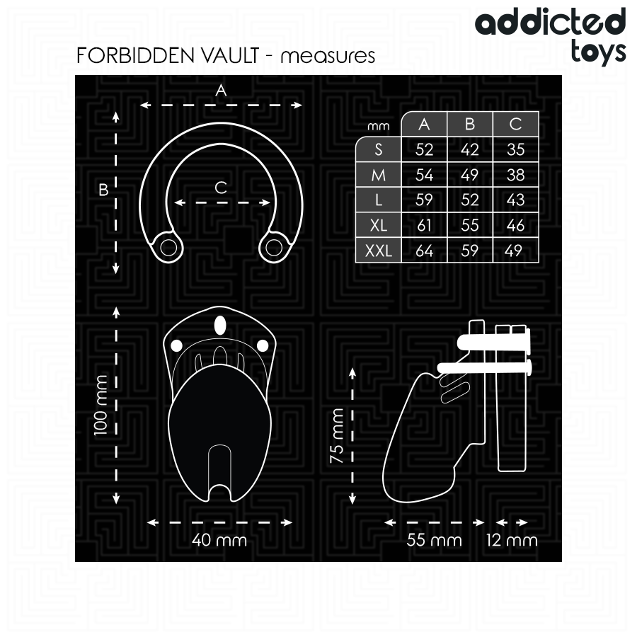 ADDICTED TOYS LOCKED - FORBIDDEN VAULT PENIS CAGE 10 CM