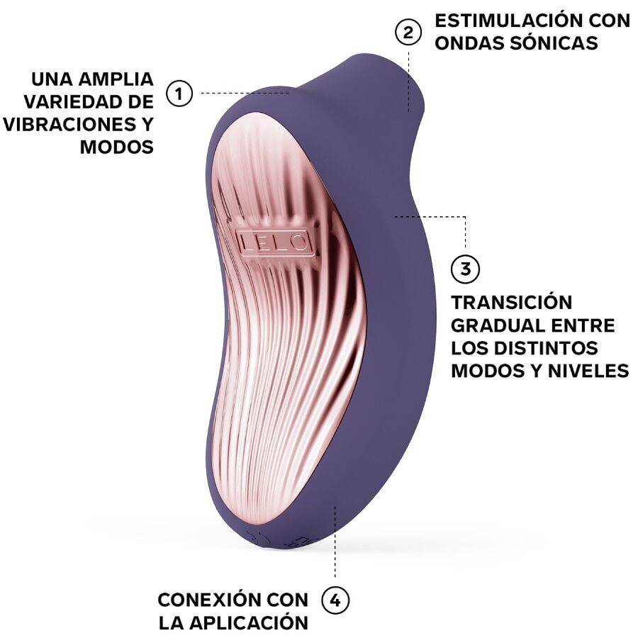 Cyber purple LELO SONA 3 sonic clitoral massager with textured silicone head and ergonomic shape.