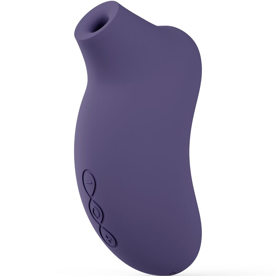Compact cyber purple clitoral massager with smooth silicone surface and three control buttons.